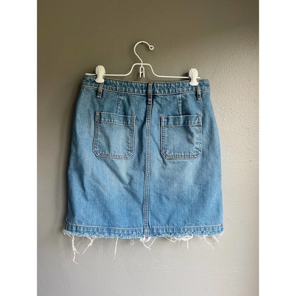 Ann Taylor Loft Denim Skirt‎ Button Detail Women 2 - Picture 2 of 3